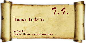 Thoma Irén névjegykártya