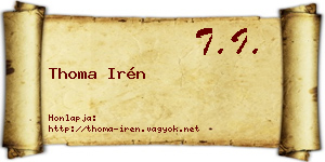 Thoma Irén névjegykártya